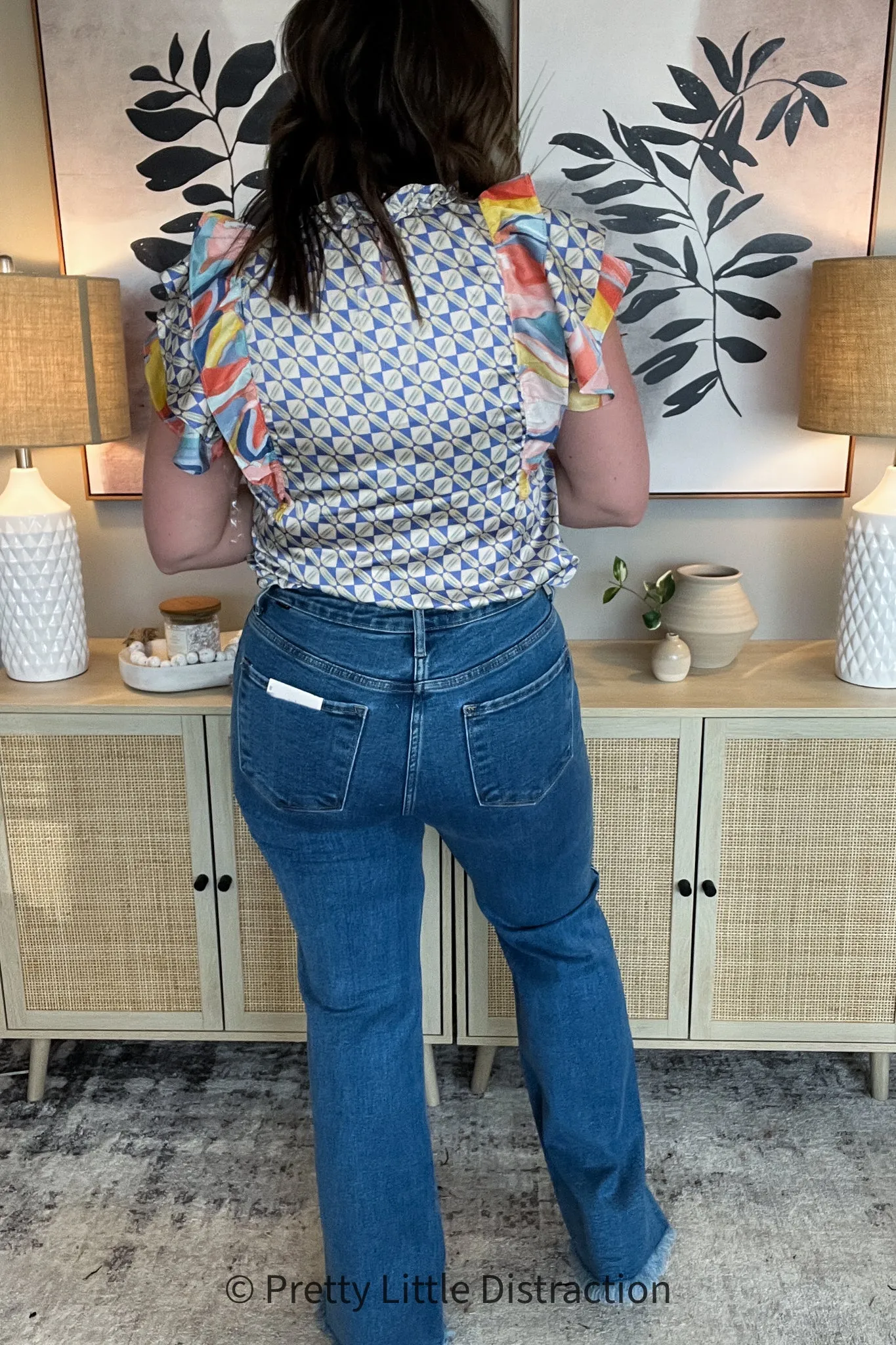 Caitlin High Rise Split Hem Straight Jeans