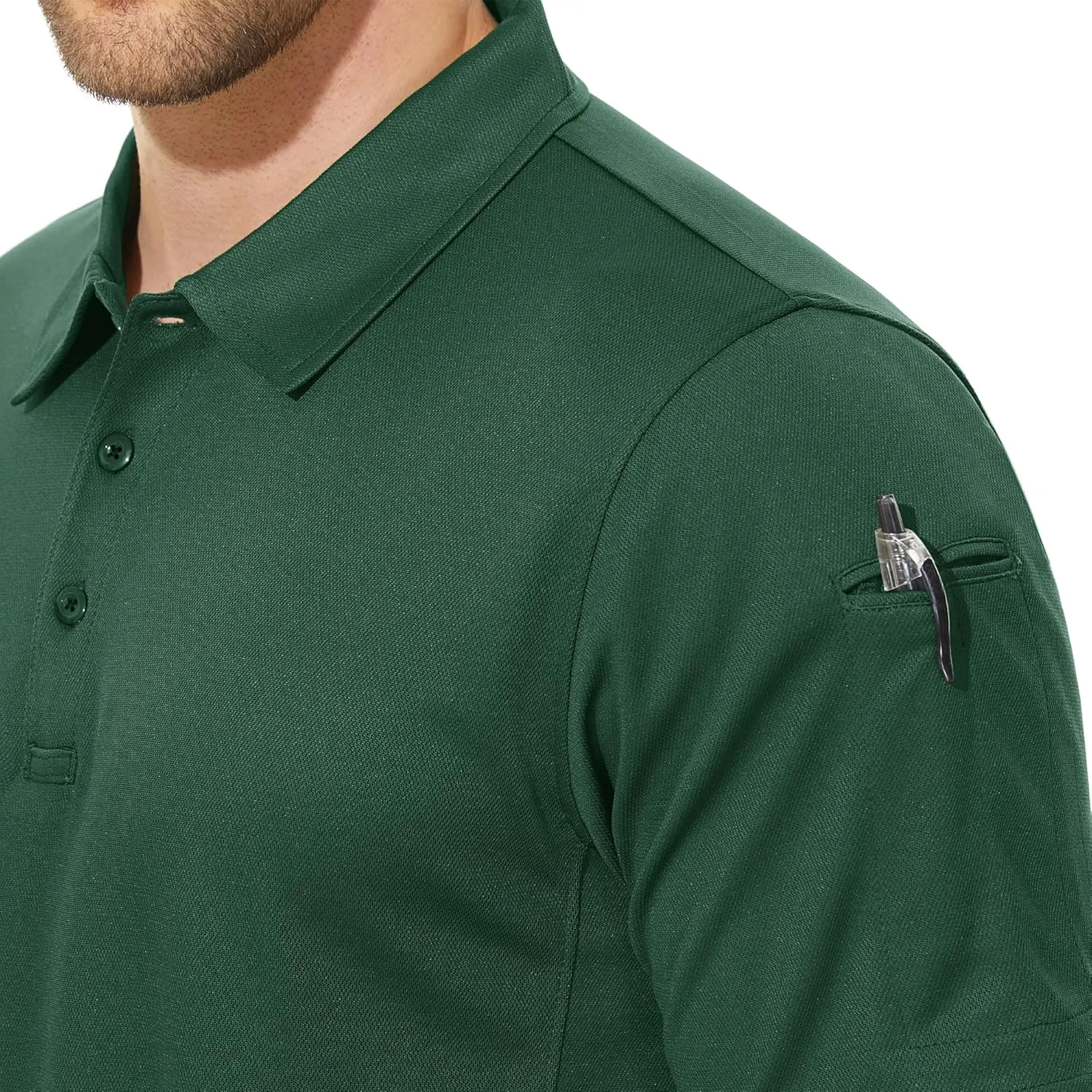 CRYSULLY Polo Shirts for Men Golf Shirt Short Sleeve Tactical Performance Polo T Shirts Dry Fit for Work, Fishing, Hiking