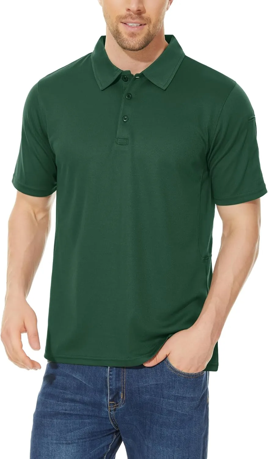 CRYSULLY Polo Shirts for Men Golf Shirt Short Sleeve Tactical Performance Polo T Shirts Dry Fit for Work, Fishing, Hiking