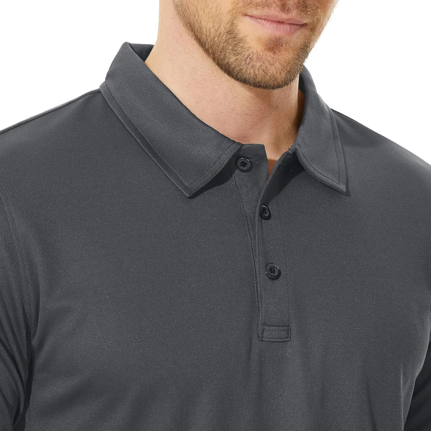 CRYSULLY Polo Shirts for Men Golf Shirt Short Sleeve Tactical Performance Polo T Shirts Dry Fit for Work, Fishing, Hiking