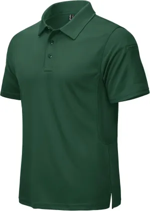 CRYSULLY Polo Shirts for Men Golf Shirt Short Sleeve Tactical Performance Polo T Shirts Dry Fit for Work, Fishing, Hiking