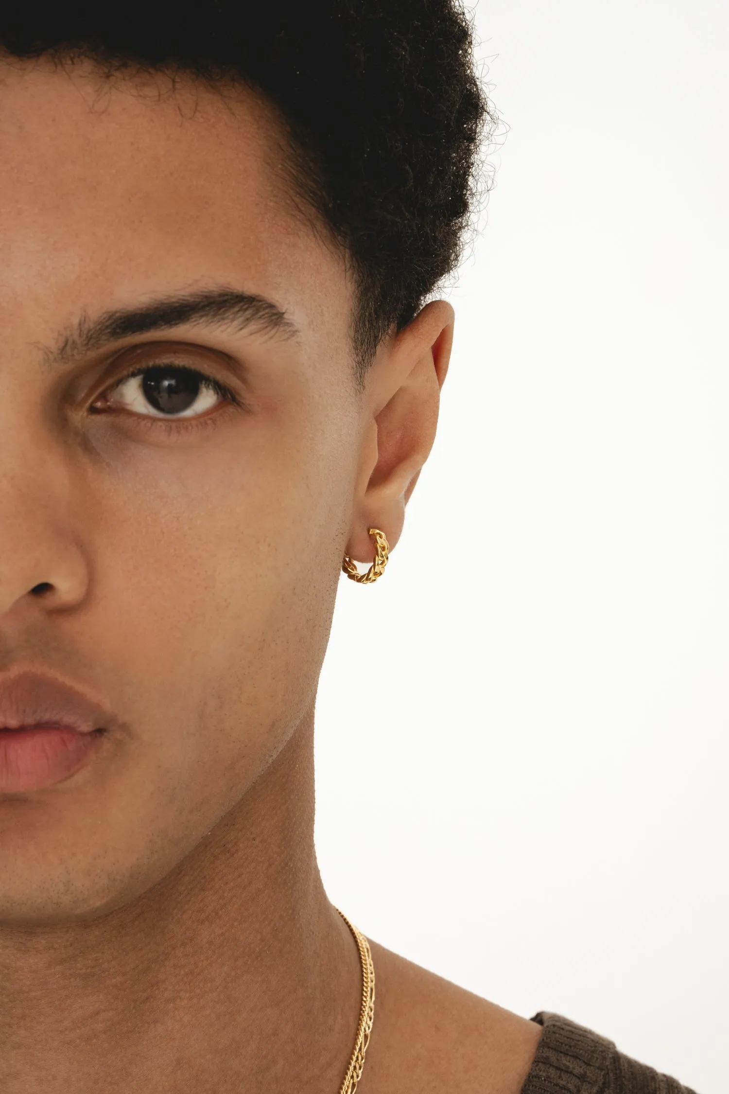 Cuban Link Hoop - Gold