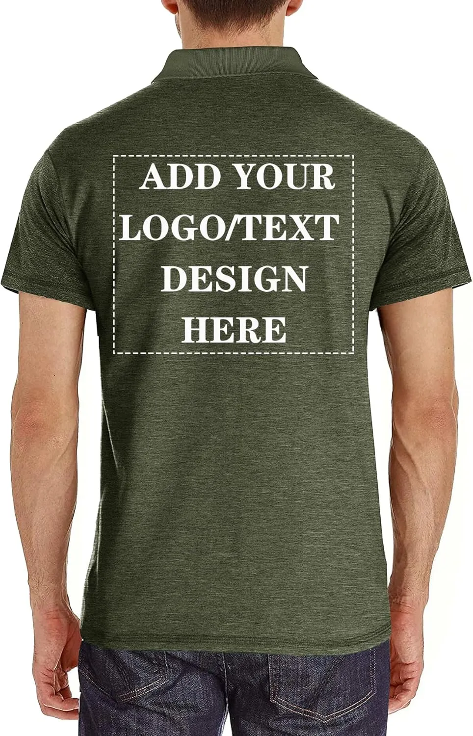 Custom Polo Shirts for Men Short/Long Sleeve Customized Golf Shirt Design Your Own Personalized T-Shirt with Pocket