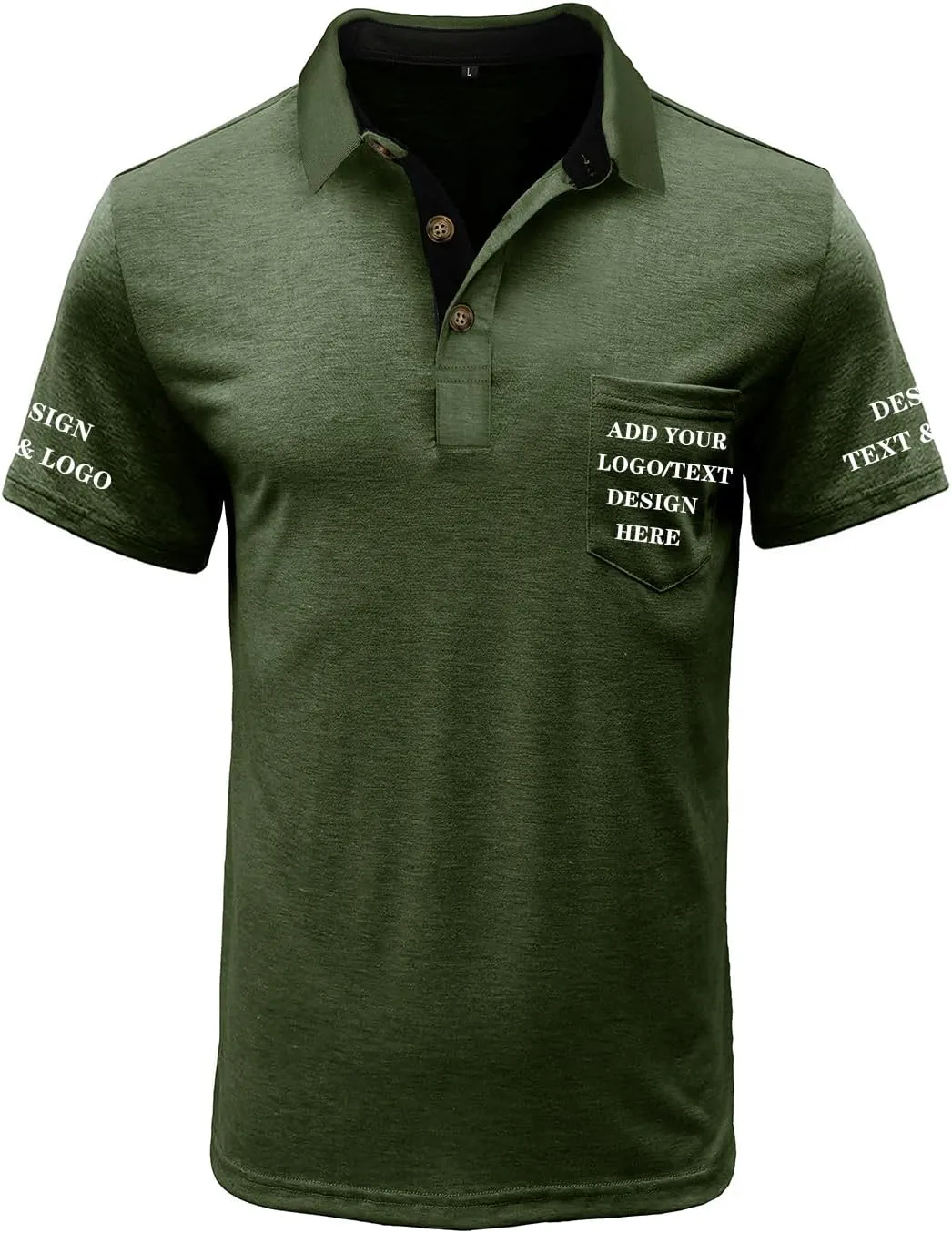 Custom Polo Shirts for Men Short/Long Sleeve Customized Golf Shirt Design Your Own Personalized T-Shirt with Pocket