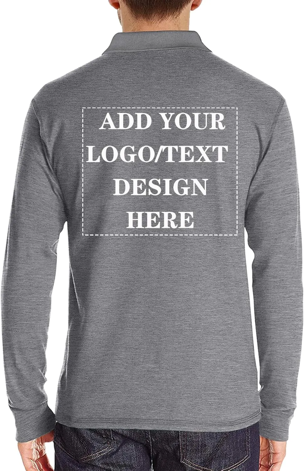 Custom Polo Shirts for Men Short/Long Sleeve Customized Golf Shirt Design Your Own Personalized T-Shirt with Pocket
