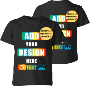 Custom T Shirts, Customized Your Own Crewneck Tee Shirt, Personalized Design Image/Text/Photo Cotton Tshirt, Men Women