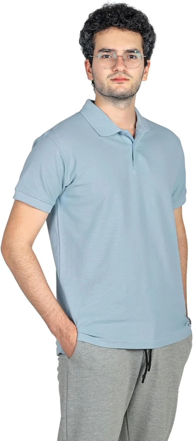 CUZO Men's Pique Polo Shirt 100% Soft Cotton Light Weight Short Sleeve for Men, Casual, 180 GSM