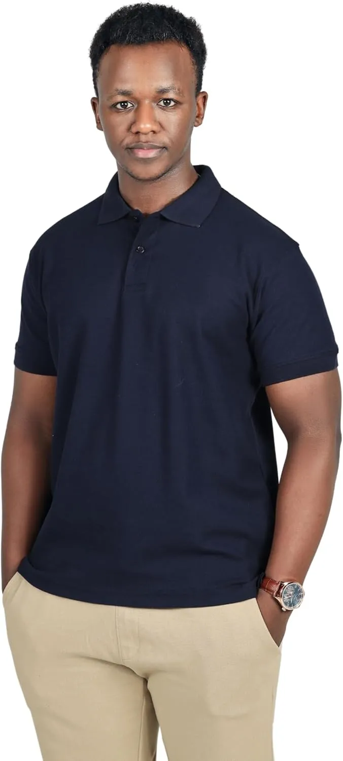 CUZO Men's Pique Polo Shirt 100% Soft Cotton Light Weight Short Sleeve for Men, Casual, 180 GSM