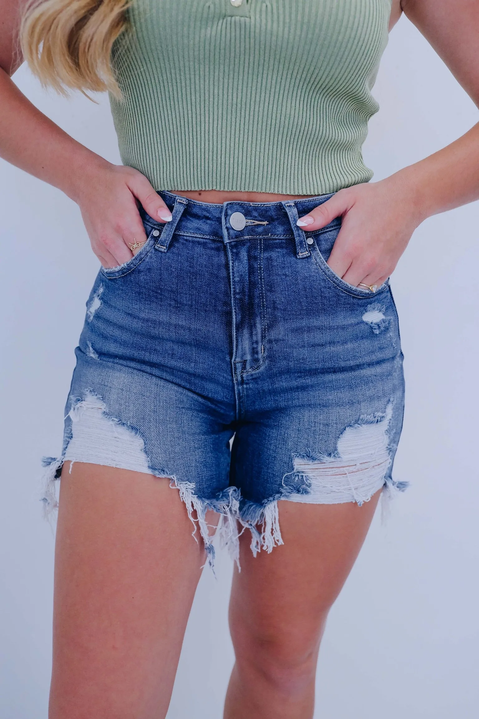 Dee Dee Distressed Denim Shorts