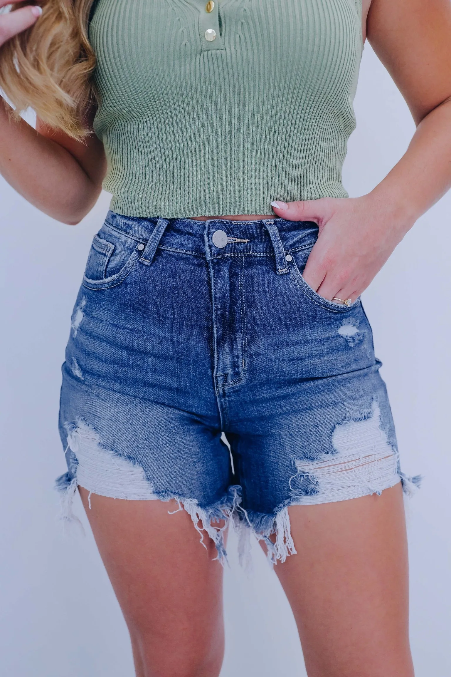 Dee Dee Distressed Denim Shorts