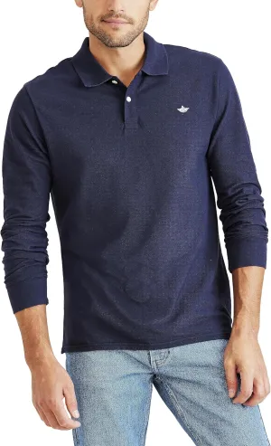 Dockers Men's Slim Fit Long Sleeve Performance Pique Polo
