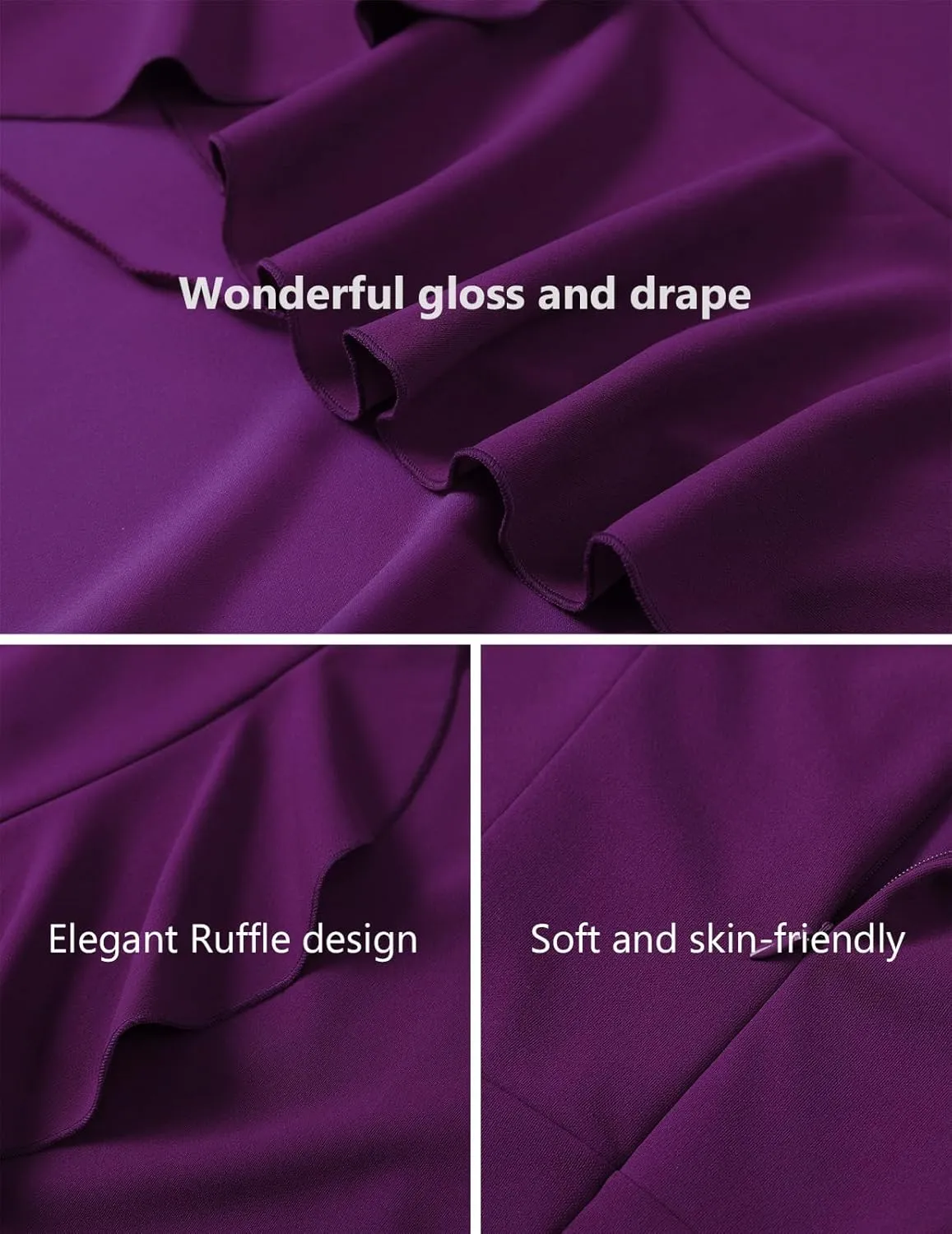 DRESSTELLS Women's Cocktail Dresses 2025, Formal Wedding Guest Ruffle Prom Party Evening Dress V-Neck Vintage Dress