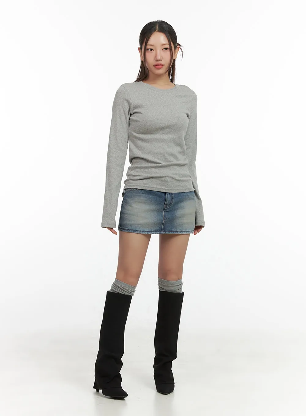 Faded Denim Mini Skirt CO417
