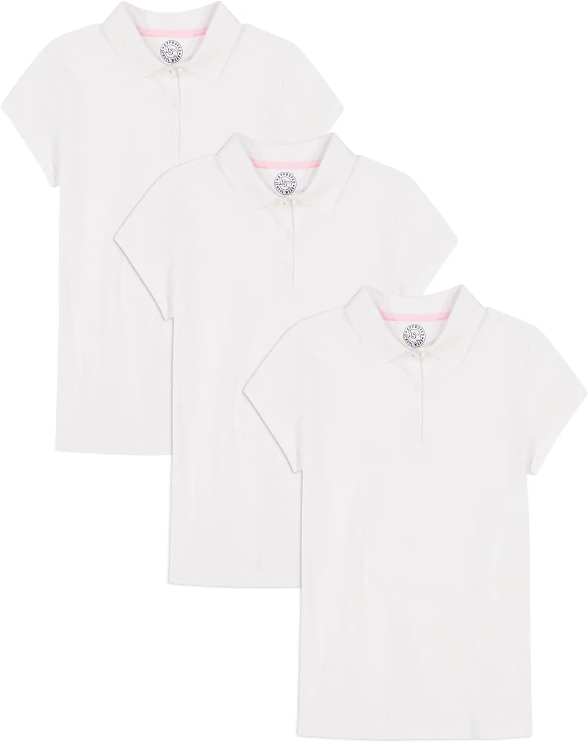 Girls' School Uniform Multipack Short Sleeve Soft Jersey Polo