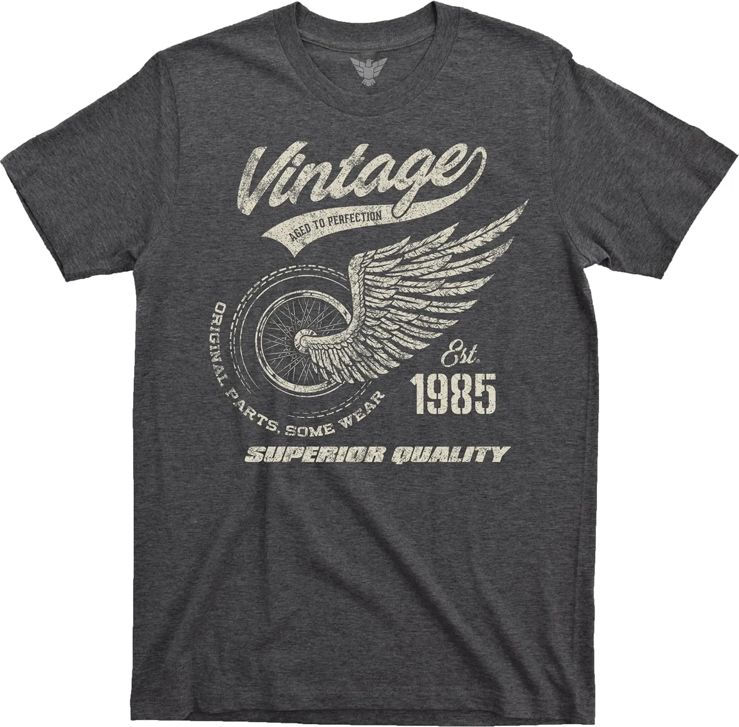 GunShowTees 40th Birthday Gift 1985 Vintage Original Parts Funny 80s Retro Inspired Graphic Tee Shirt