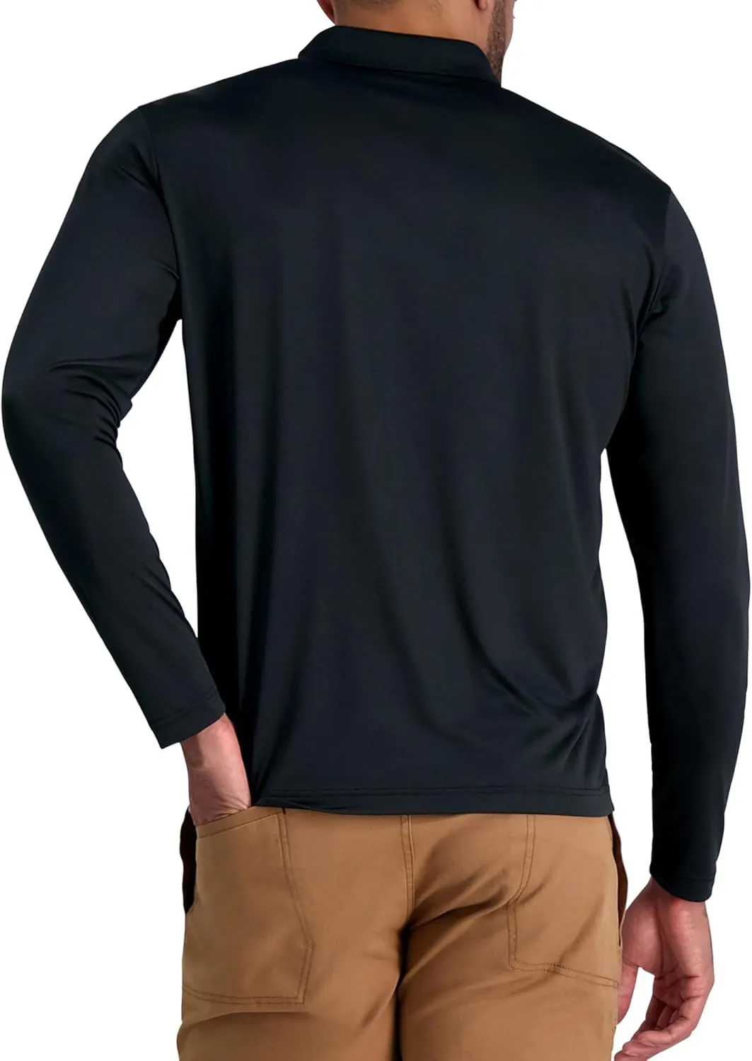 Haggar Mens Long Sleeve Stretch Polo