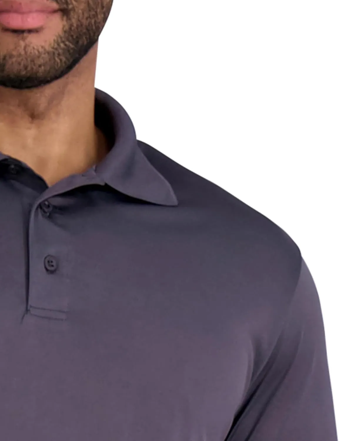 Haggar Mens Long Sleeve Stretch Polo
