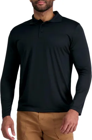 Haggar Mens Long Sleeve Stretch Polo