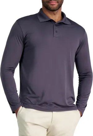 Haggar Mens Long Sleeve Stretch Polo