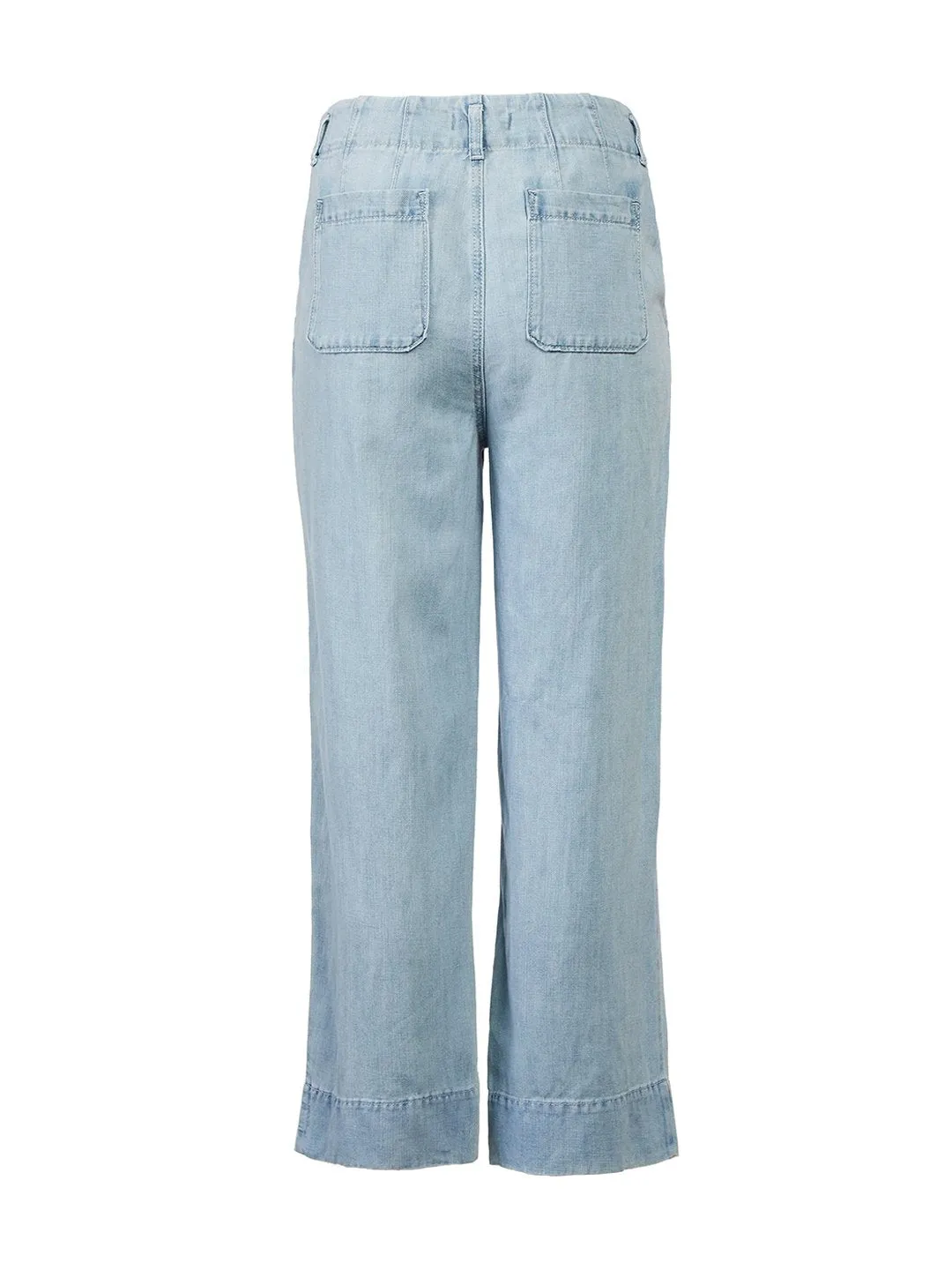 High Waist Wide Leg Crop Jeans in Light Indigo Wash in Light Indigo Wash