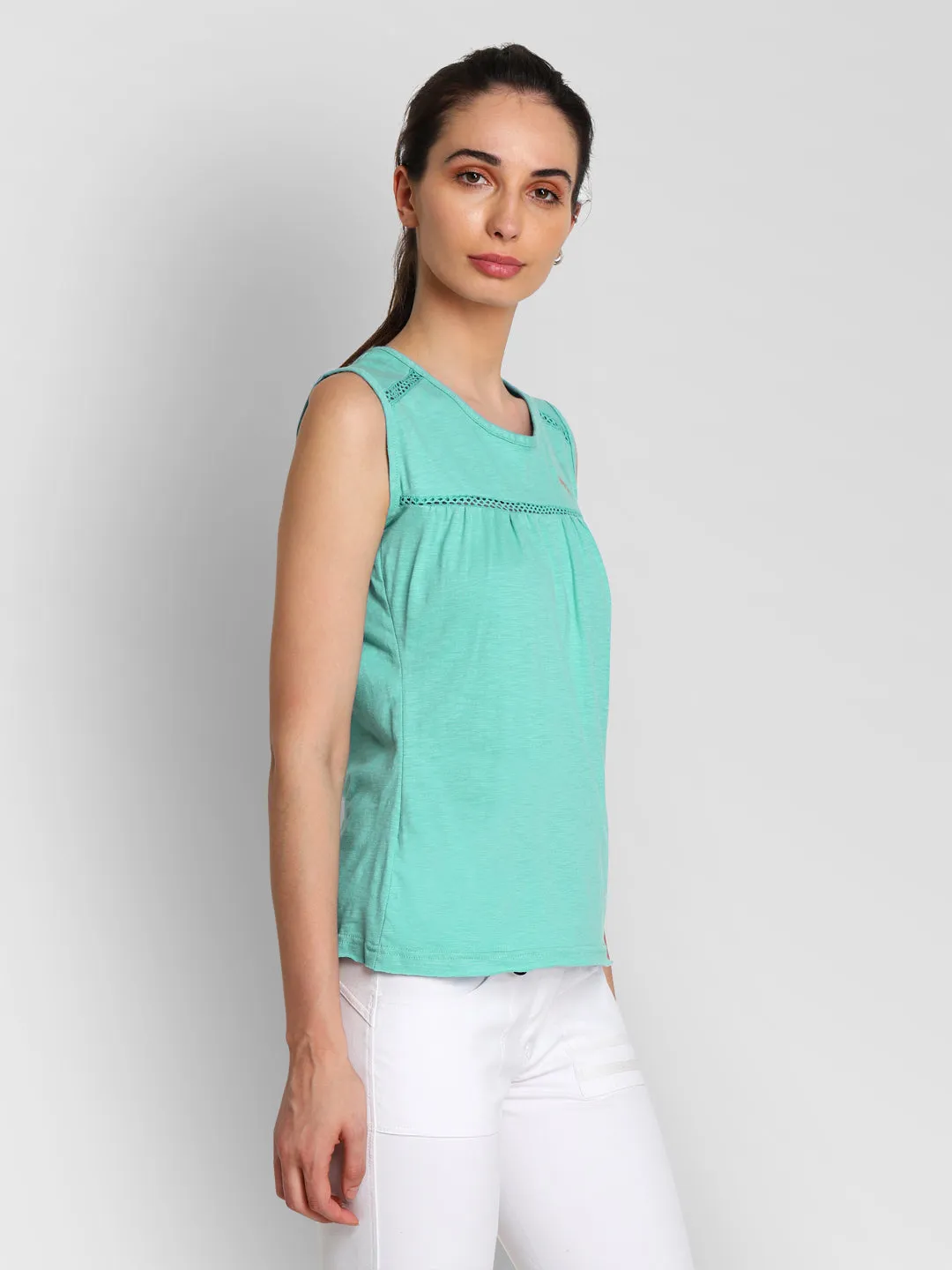 JUMP USA Women Blue Solid Regular Top