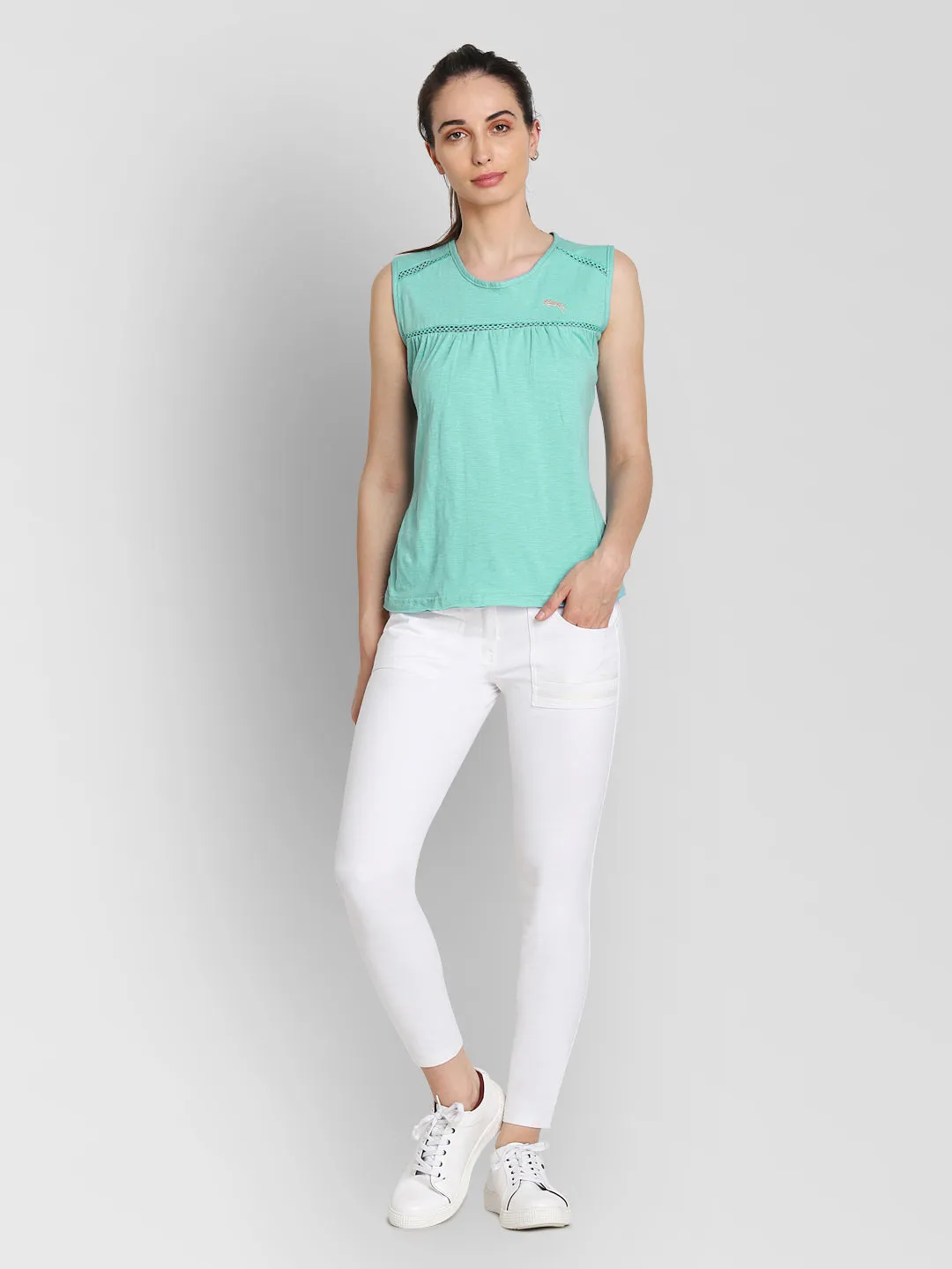 JUMP USA Women Blue Solid Regular Top