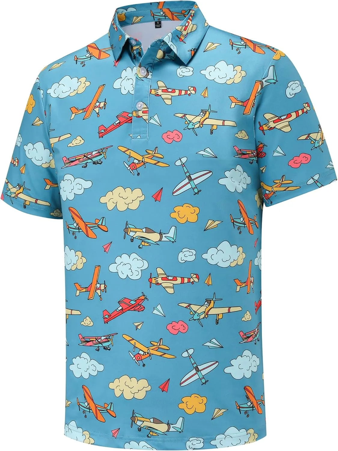 Mens Golf Polo Shirts Short Sleeve Dry Fit Print Performance Moisture Wicking Casual Funny Golf Polo Shirts for Men