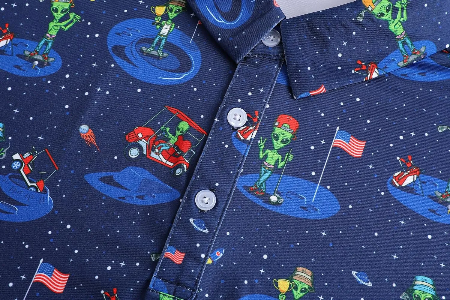 Mens Golf Polo Shirts Short Sleeve Dry Fit Print Performance Moisture Wicking Casual Funny Golf Polo Shirts for Men