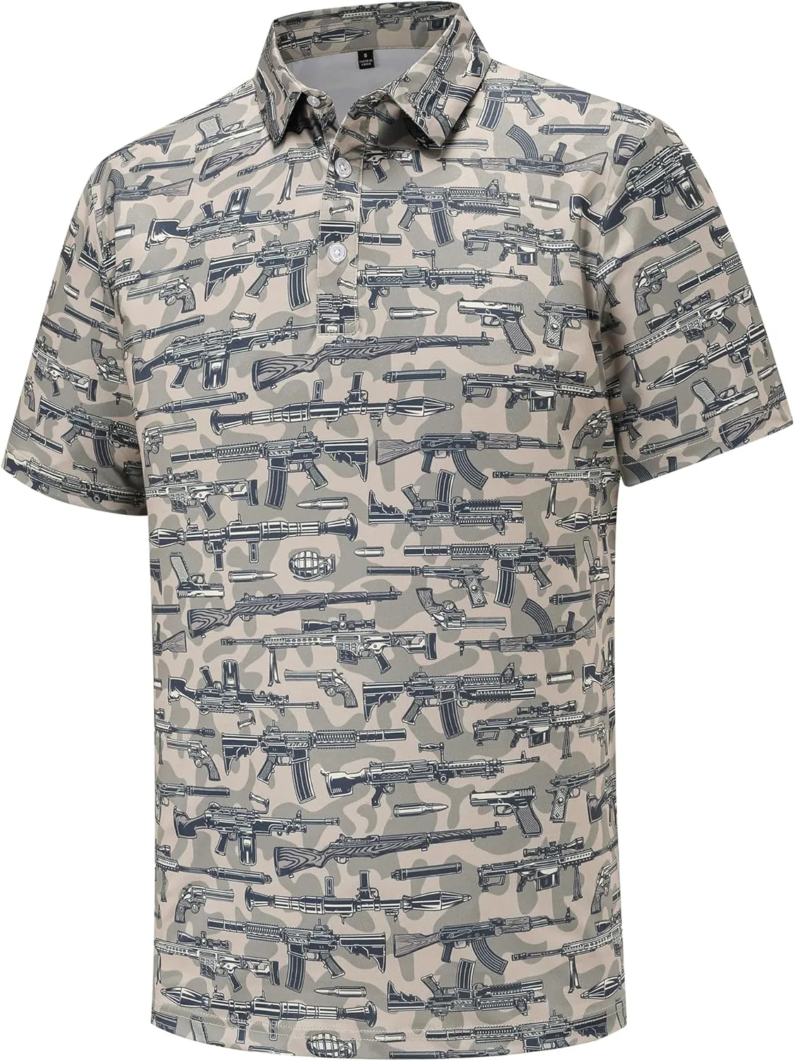 Mens Golf Polo Shirts Short Sleeve Dry Fit Print Performance Moisture Wicking Casual Funny Golf Polo Shirts for Men