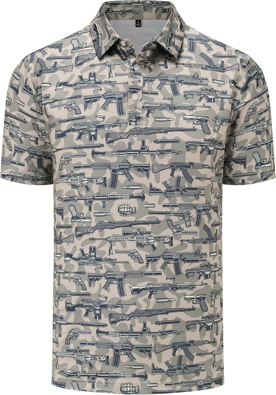 Mens Golf Polo Shirts Short Sleeve Dry Fit Print Performance Moisture Wicking Casual Funny Golf Polo Shirts for Men
