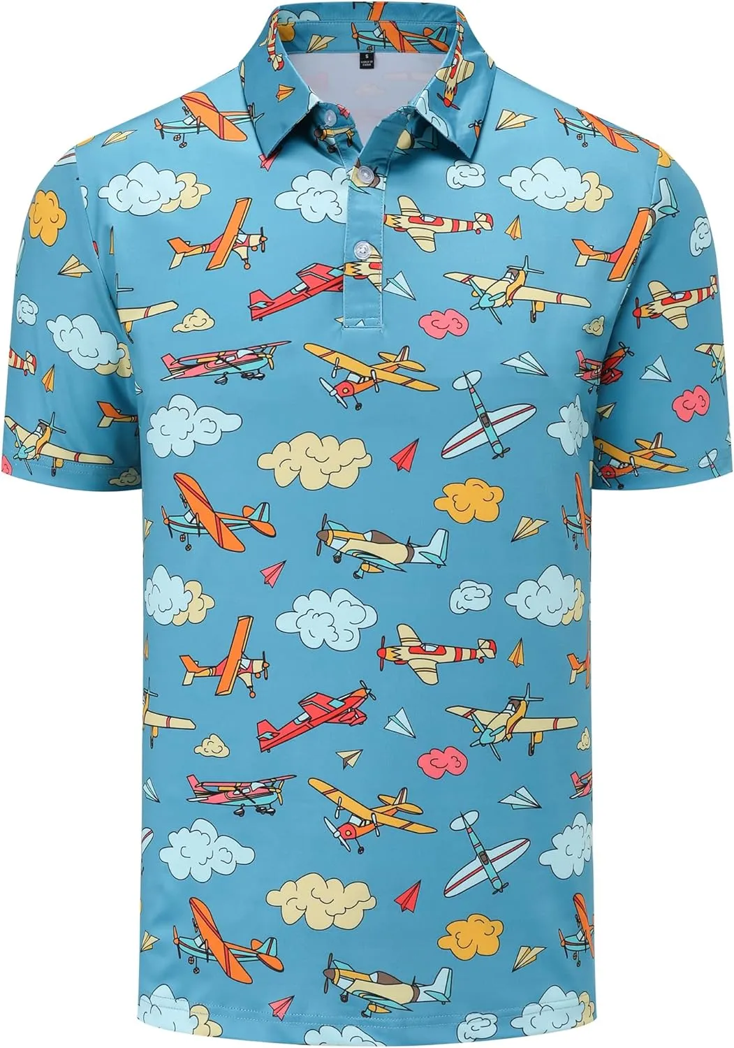 Mens Golf Polo Shirts Short Sleeve Dry Fit Print Performance Moisture Wicking Casual Funny Golf Polo Shirts for Men