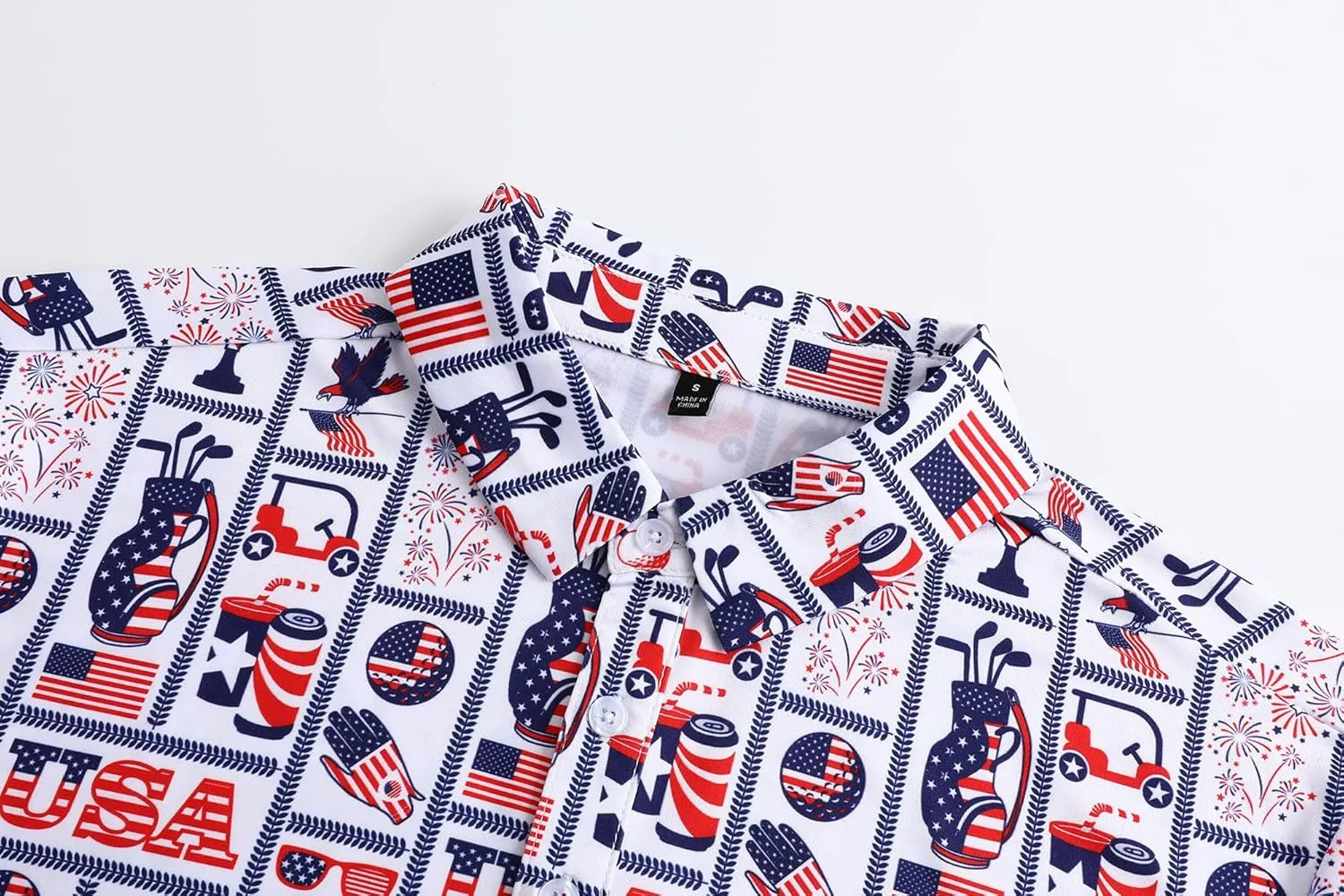 Mens Golf Polo Shirts Short Sleeve Dry Fit Print Performance Moisture Wicking Casual Funny Golf Polo Shirts for Men