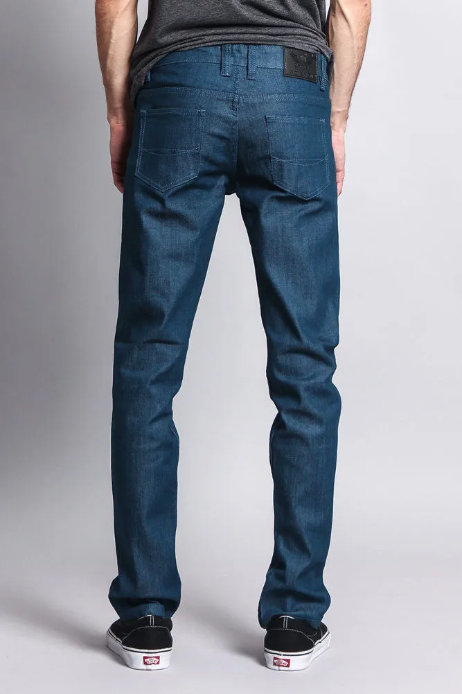 Men's Skinny Fit Raw Denim Jeans (Dodgers Blue)