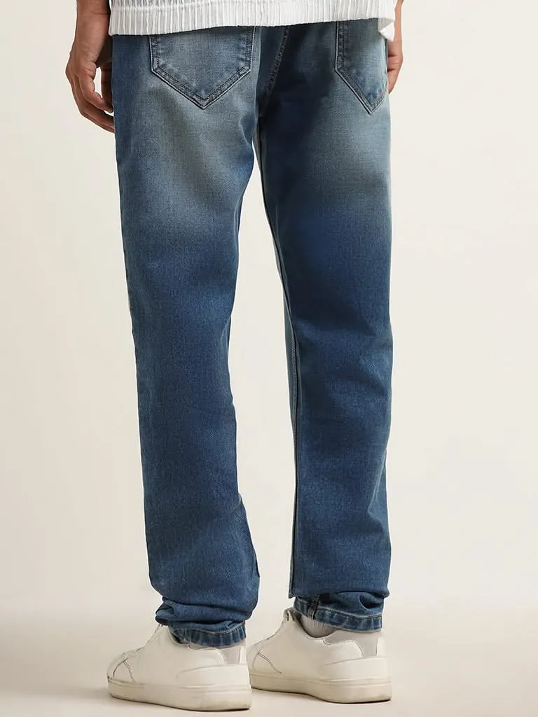 Nuon Blue Faded Mid - Rise Slim - Fit Jeans