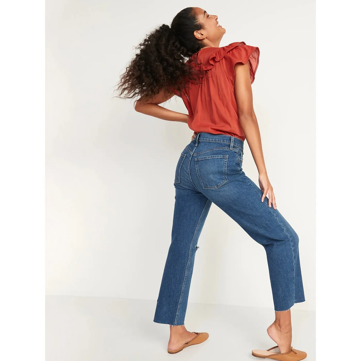 ON Extra High Straight Ripped Jeans