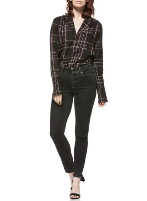Paige Premium Denim- Hoxton Ankle Peg Exposed Button Fly City Noir