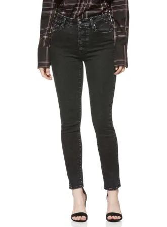 Paige Premium Denim- Hoxton Ankle Peg Exposed Button Fly City Noir