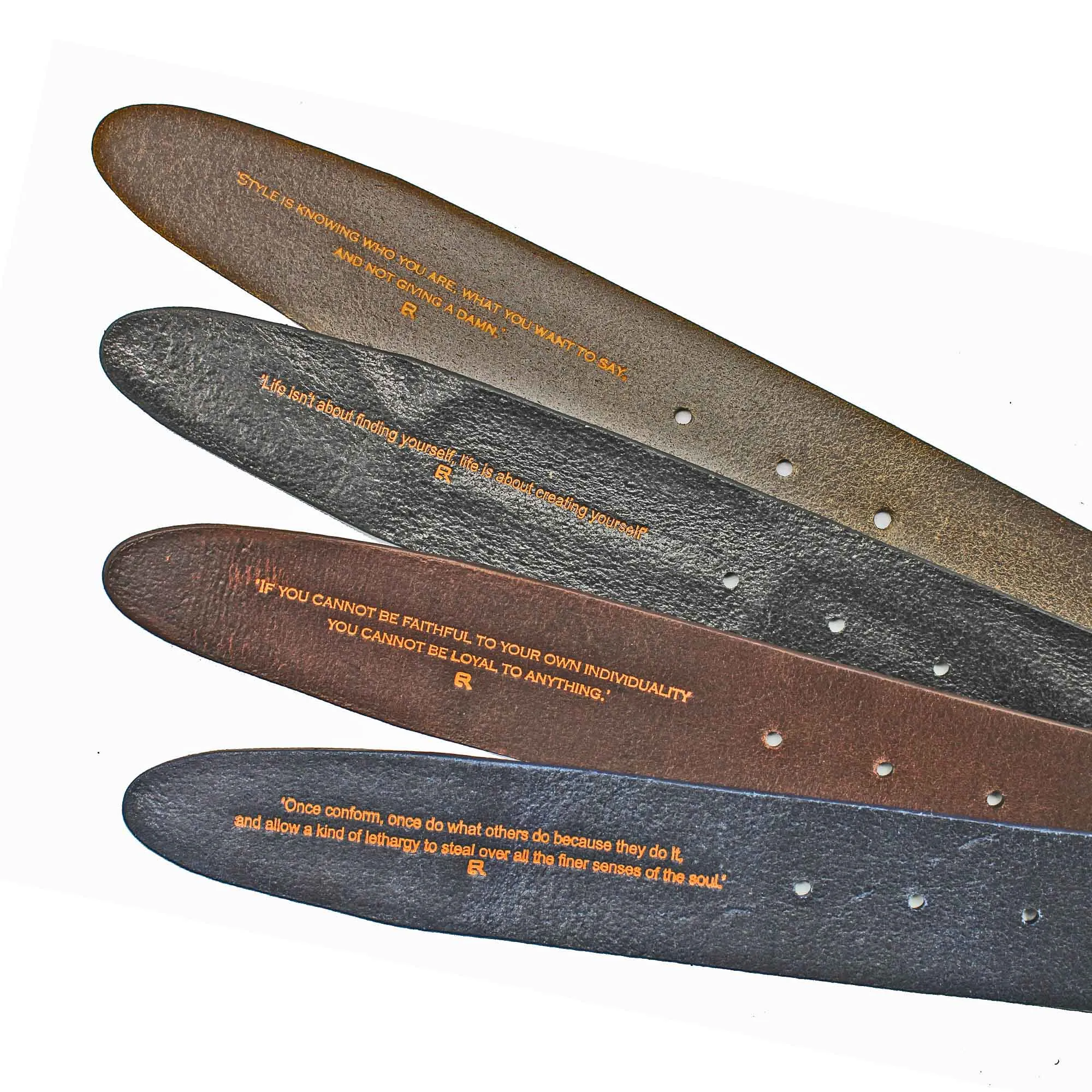 Rich brown tumbled leather belt