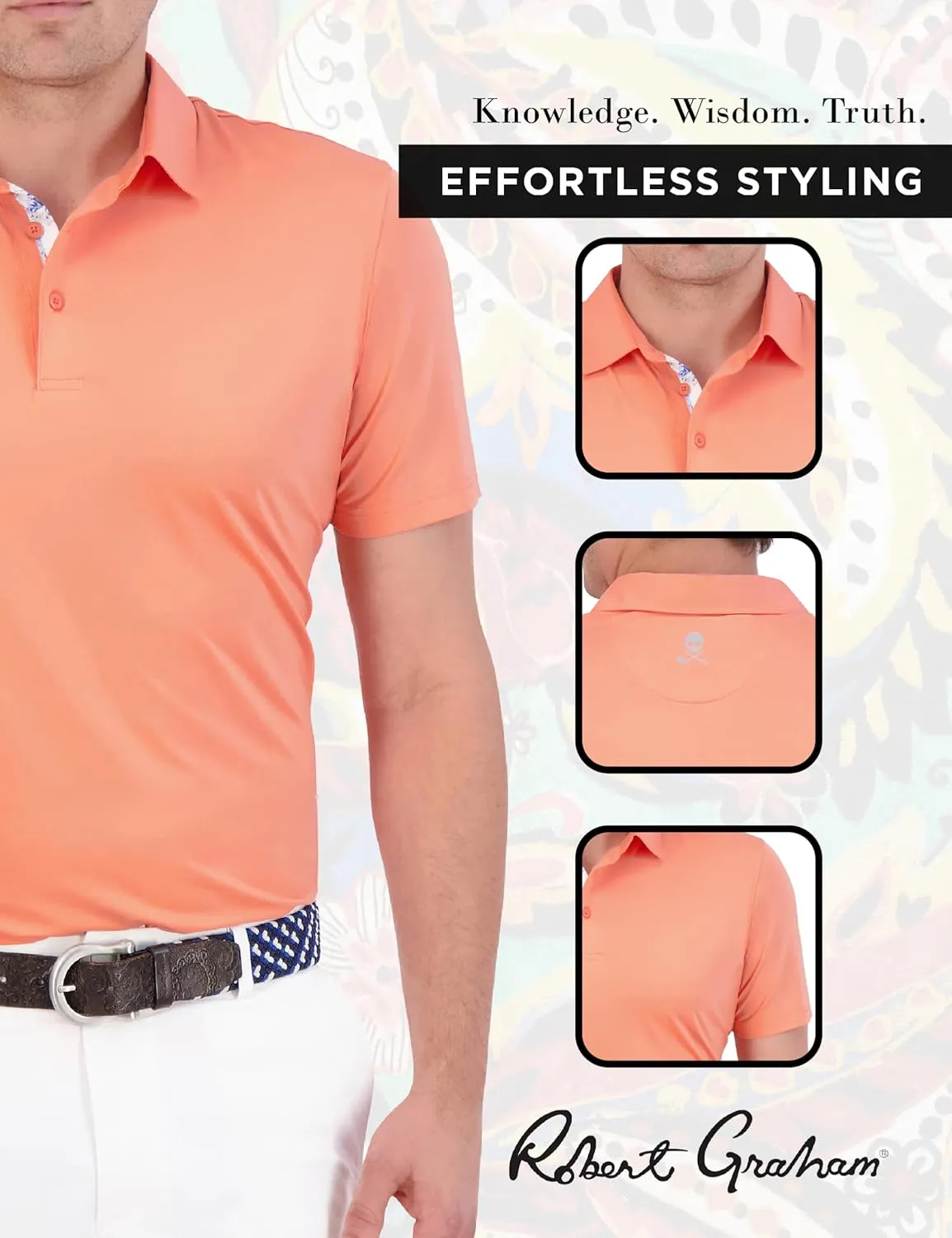 Robert Graham Men's Axelsen Polo Short Sleeve Knit Golf Shirt