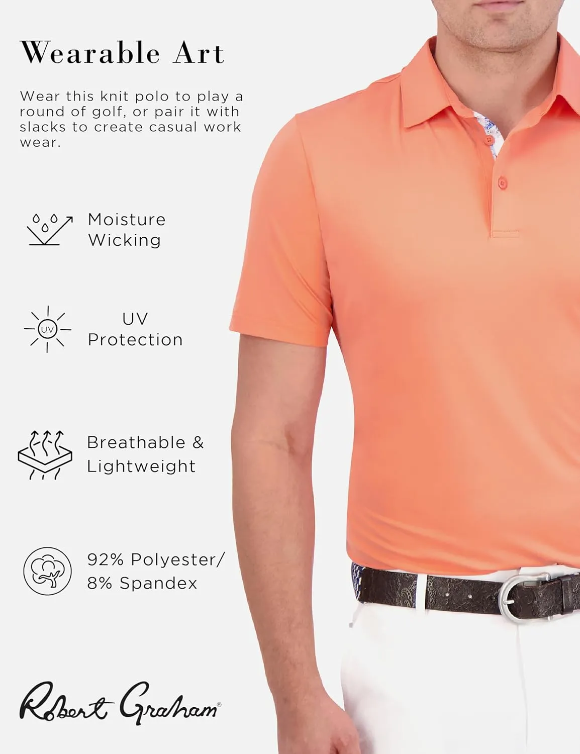 Robert Graham Men's Axelsen Polo Short Sleeve Knit Golf Shirt