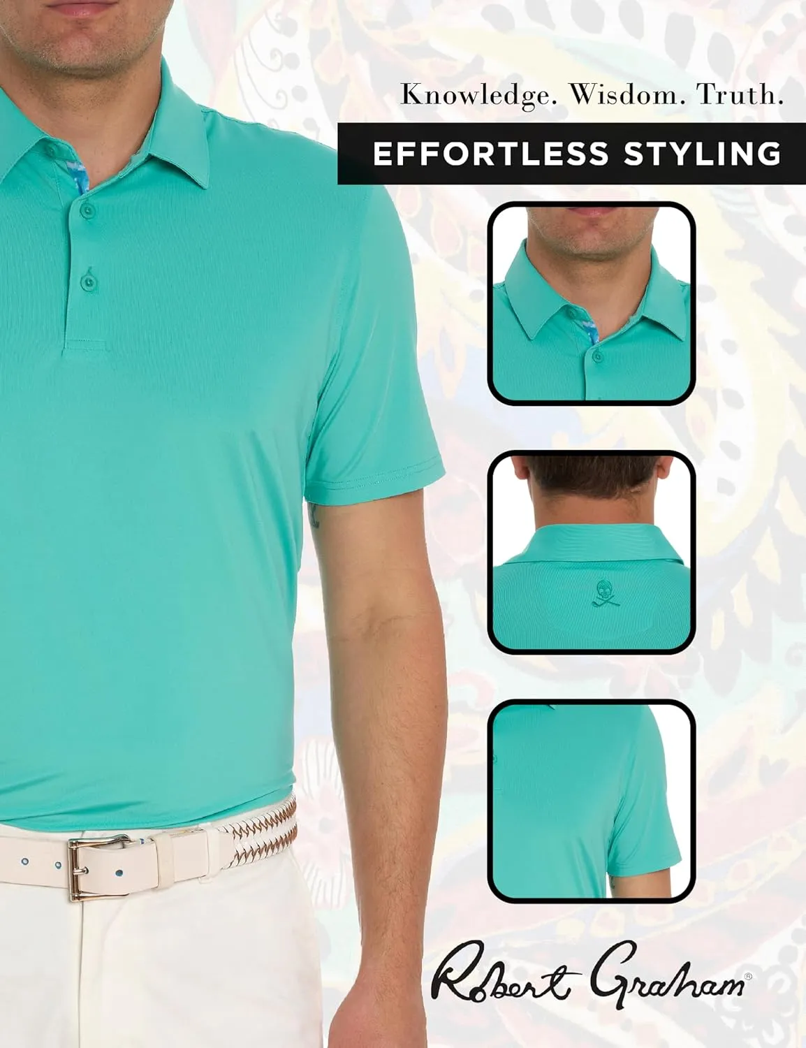 Robert Graham Men's Axelsen Polo Short Sleeve Knit Golf Shirt