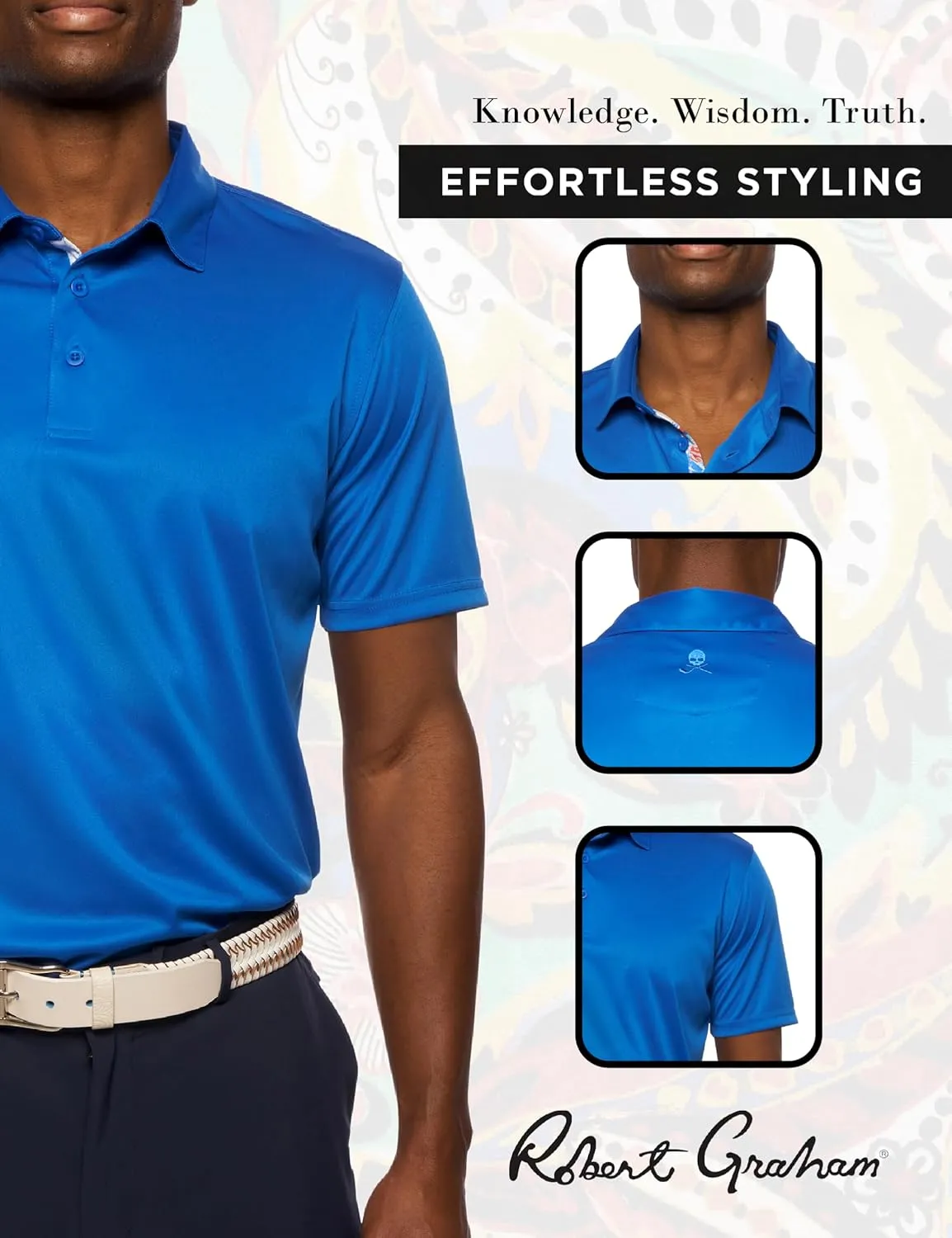 Robert Graham Men's Axelsen Polo Short Sleeve Knit Golf Shirt