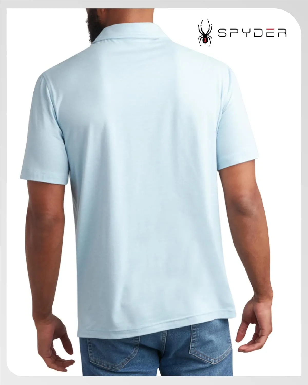 Spyder Mens Golf Polo Shirt - Super Soft Moisture Wicking Athletic Fit Performance Collared Golf Shirts for Men (Sizes: S-XL)