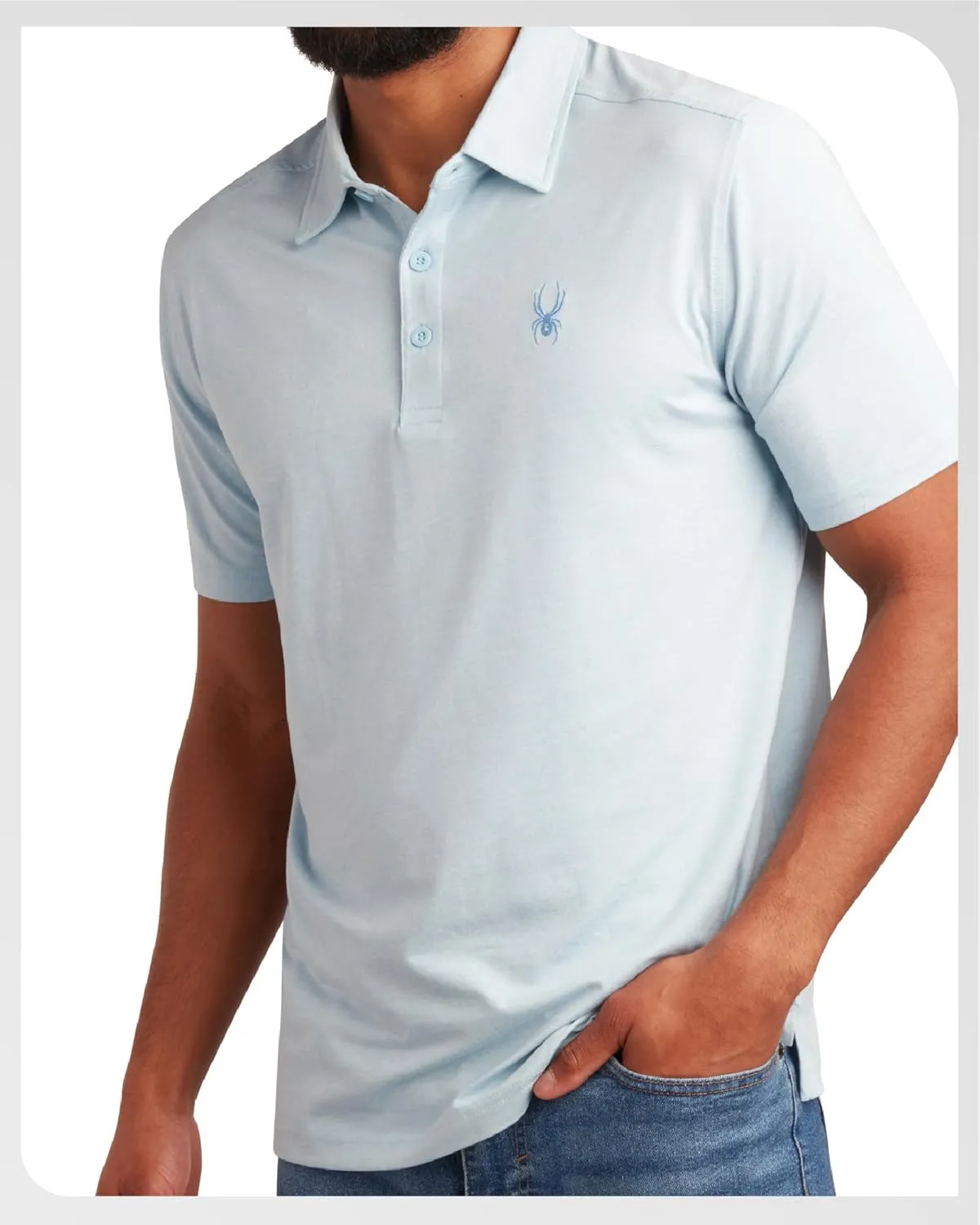 Spyder Mens Golf Polo Shirt - Super Soft Moisture Wicking Athletic Fit Performance Collared Golf Shirts for Men (Sizes: S-XL)