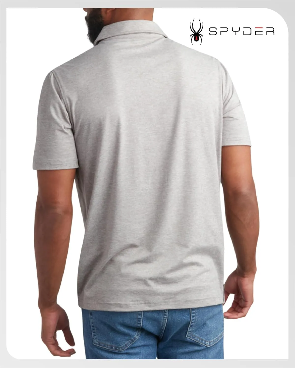 Spyder Mens Golf Polo Shirt - Super Soft Moisture Wicking Athletic Fit Performance Collared Golf Shirts for Men (Sizes: S-XL)