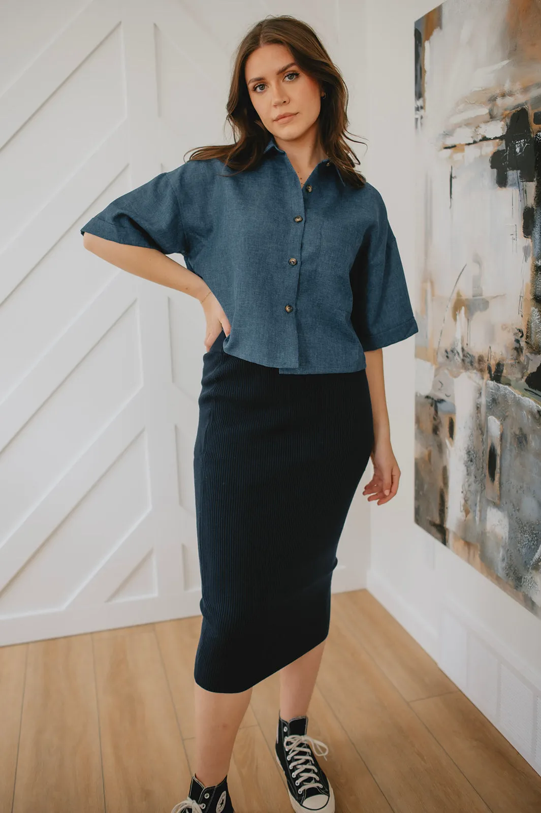The Lubena Shirt by FRNCH - Denim Blue