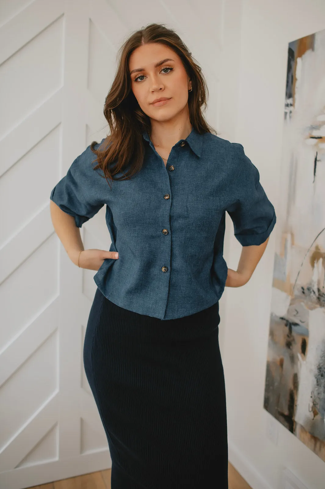 The Lubena Shirt by FRNCH - Denim Blue