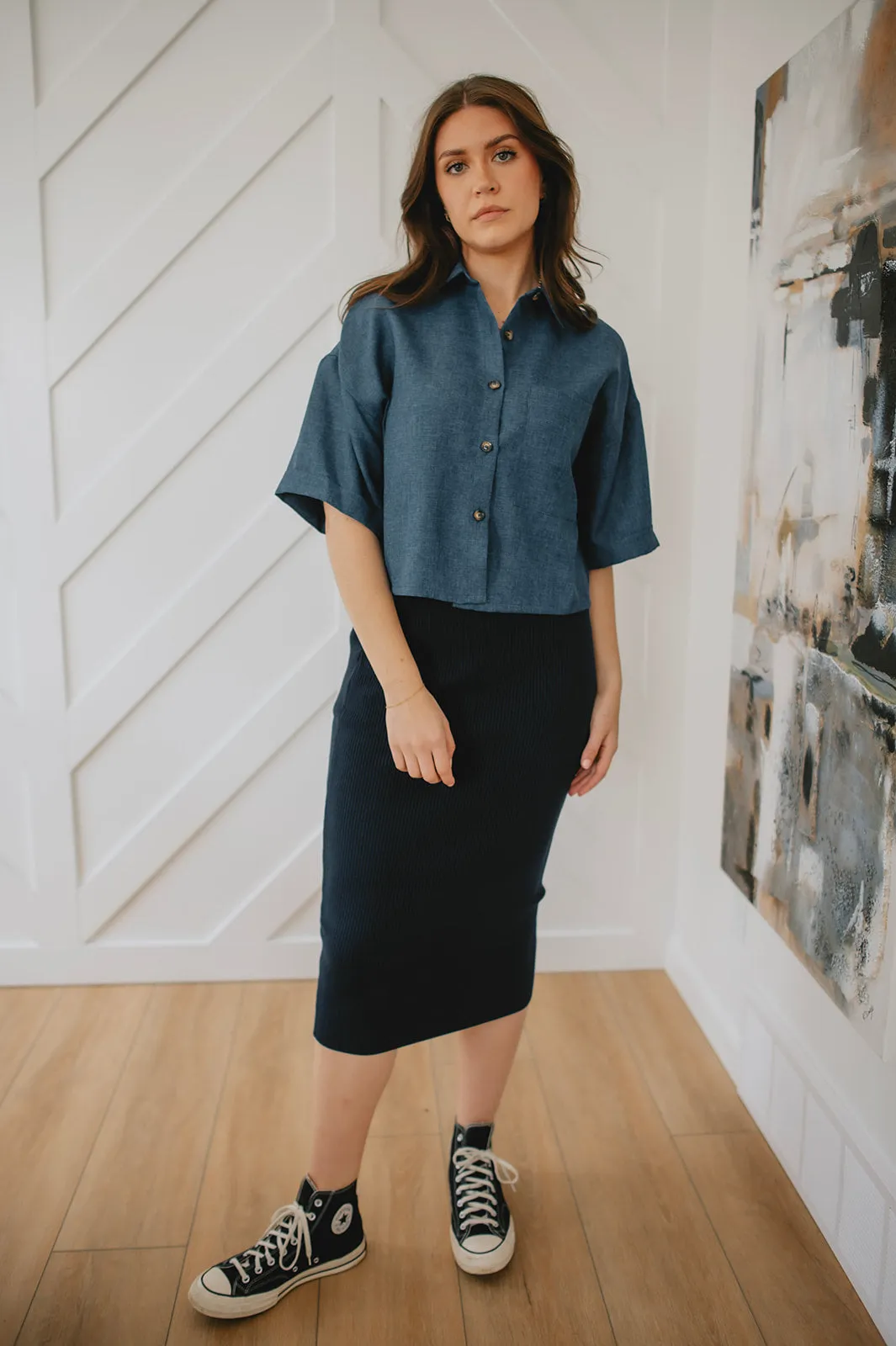 The Lubena Shirt by FRNCH - Denim Blue