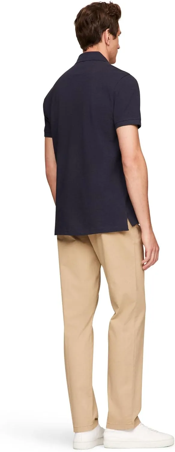 Tommy Hilfiger Men's Short Sleeve Polo Shirts in Regular Fit with Stretch and Organic Pique Cotton