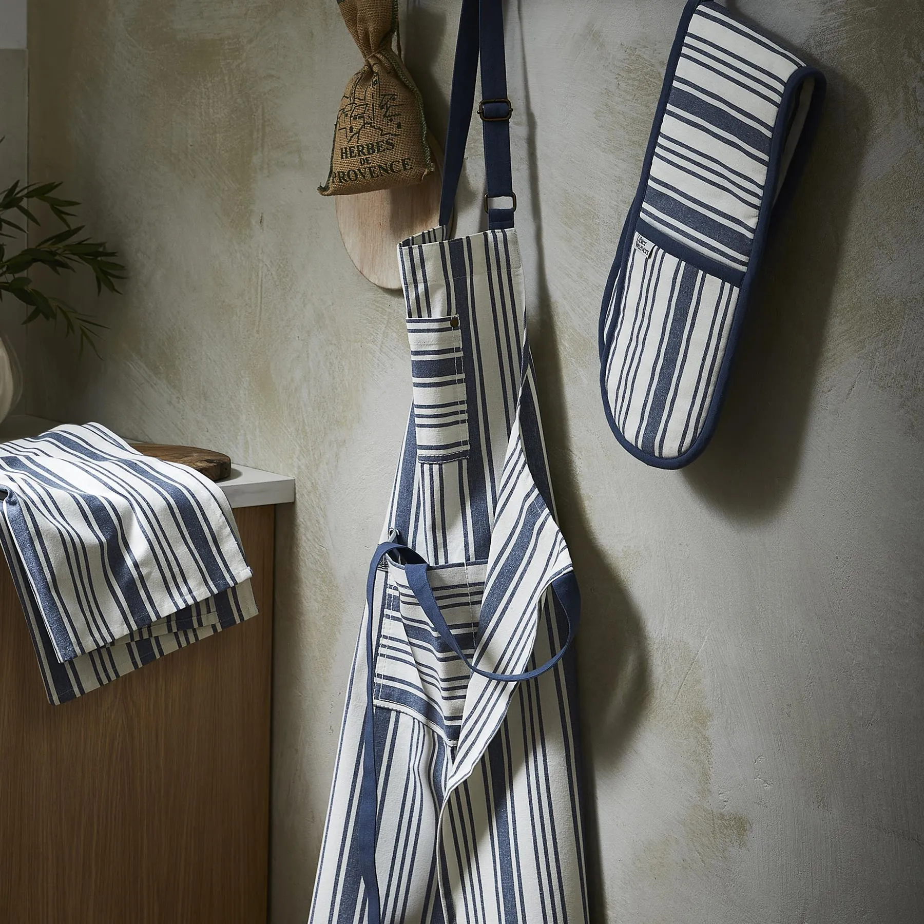Ulster Weavers Denim Stripe Tea Towel - Cotton One Size in Blue